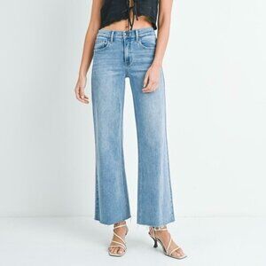 JUST USA MEDIUM WASH WIDE LEG DENIM JEANS